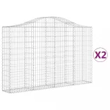2 db íves horganyzott vas gabion kosár 200x30x120/140 cm