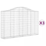 3 db íves horganyzott vas gabion kosár 200x30x120/140 cm