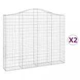 2 db íves horganyzott vas gabion kosár 200x30x160/180 cm
