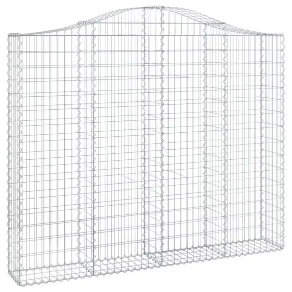 2 db íves horganyzott vas gabion kosár 200x30x160/180 cm