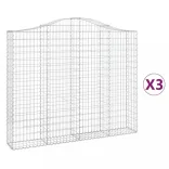 3 db íves horganyzott vas gabion kosár 200x30x160/180 cm