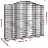 3 db íves horganyzott vas gabion kosár 200x30x160/180 cm
