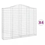 4 db íves horganyzott vas gabion kosár 200x30x160/180 cm