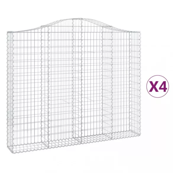 4 db íves horganyzott vas gabion kosár 200x30x160/180 cm