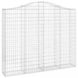 6 db íves horganyzott vas gabion kosár 200x30x160/180 cm