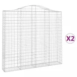 2 db íves horganyzott vas gabion kosár 200x30x180/200 cm