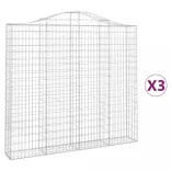 3 db íves horganyzott vas gabion kosár 200x30x180/200 cm