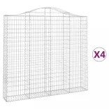 4 db íves horganyzott vas gabion kosár 200x30x180/200 cm
