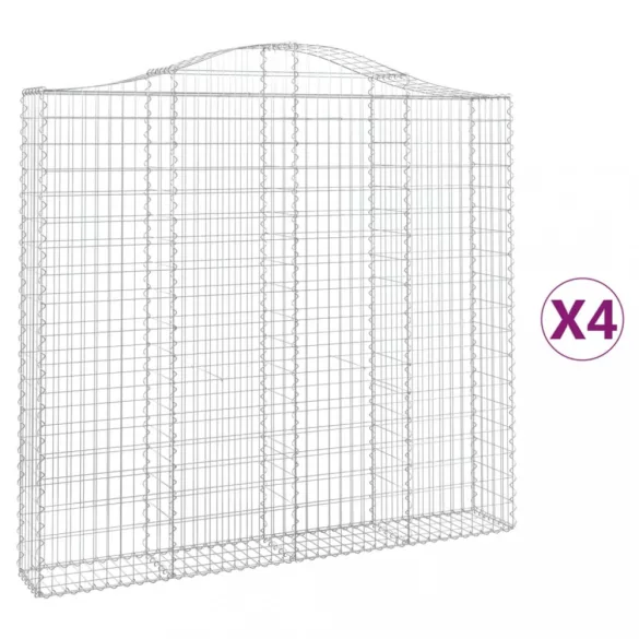 4 db íves horganyzott vas gabion kosár 200x30x180/200 cm
