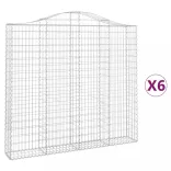 6 db íves horganyzott vas gabion kosár 200x30x180/200 cm