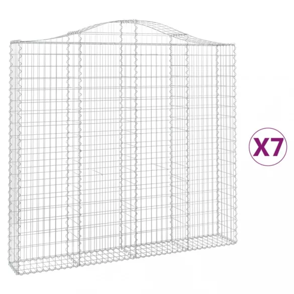 7 db íves horganyzott vas gabion kosár 200x30x180/200 cm