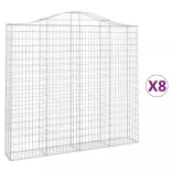 8 db íves horganyzott vas gabion kosár 200x30x180/200 cm