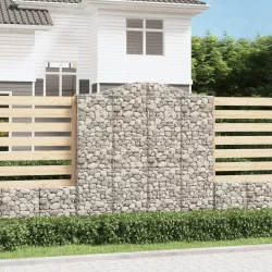   2 db íves horganyzott vas gabion kosár 200 x 30 x 200/220 cm