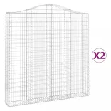 2 db íves horganyzott vas gabion kosár 200 x 30 x 200/220 cm