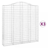 3 db íves horganyzott vas gabion kosár 200 x 30 x 200/220 cm