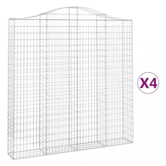 4 db íves horganyzott vas gabion kosár 200x30x200/220 cm