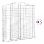 5 db íves horganyzott vas gabion kosár 200x30x200/220 cm