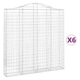 6 db íves horganyzott vas gabion kosár 200x30x200/220 cm
