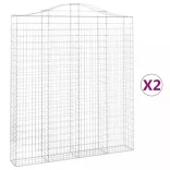 2 db íves horganyzott vas gabion kosár 200x30x220/240 cm
