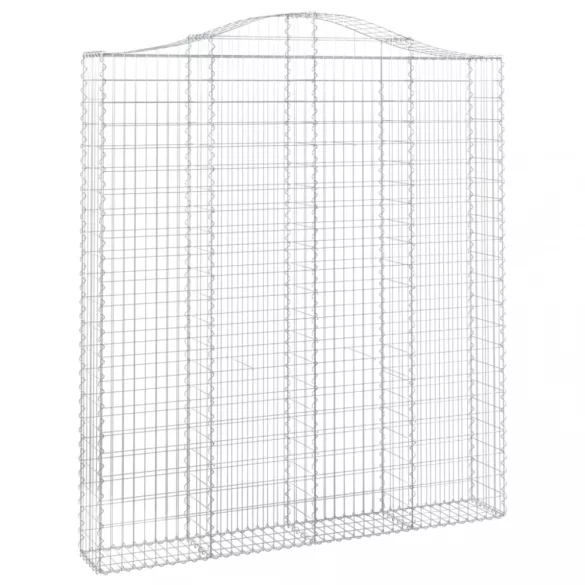 2 db íves horganyzott vas gabion kosár 200x30x220/240 cm