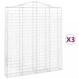 3 db íves horganyzott vas gabion kosár 200x30x220/240 cm