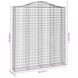 3 db íves horganyzott vas gabion kosár 200x30x220/240 cm