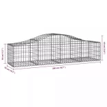 5 db íves horganyzott vas gabion kosár 200x50x40/60 cm