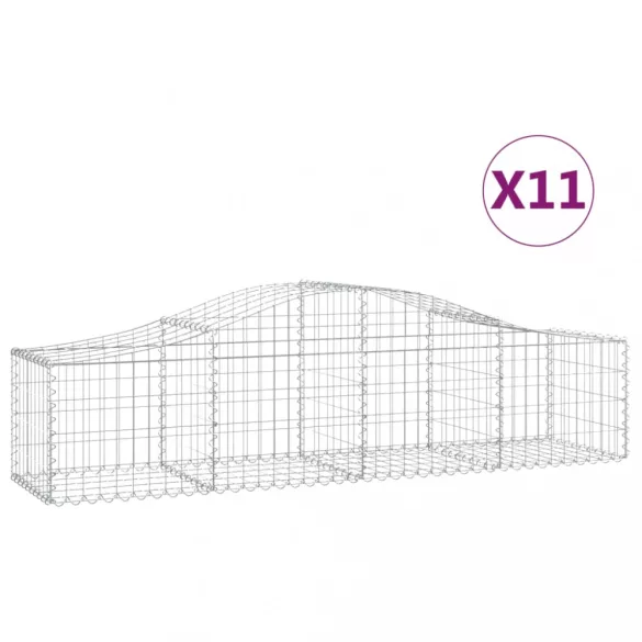 11 db íves horganyzott vas gabion kosár 200x50x40/60 cm