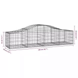 12 db íves horganyzott vas gabion kosár 200x50x40/60 cm