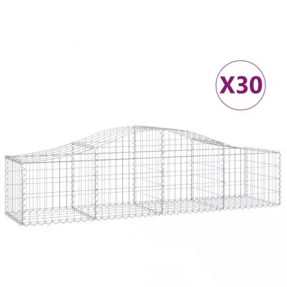 30 db íves horganyzott vas gabion kosár 200x50x40/60 cm