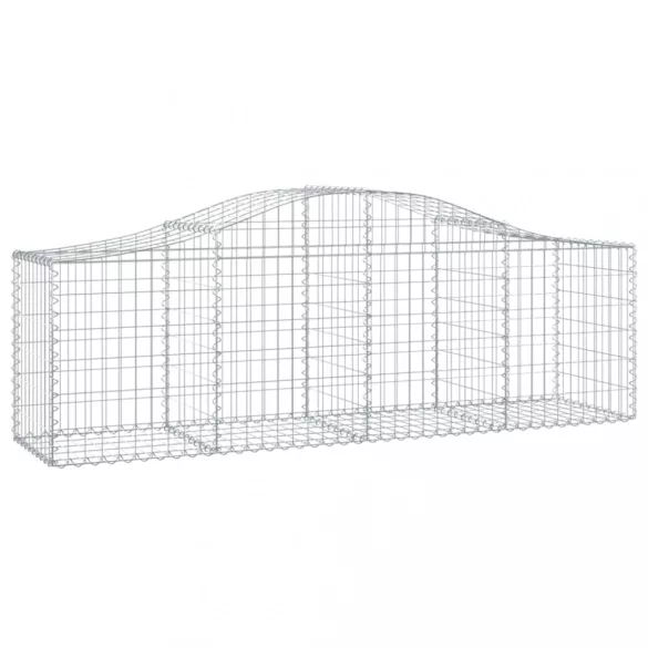 4 db íves horganyzott vas gabion kosár 200x50x60/80 cm