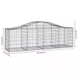 4 db íves horganyzott vas gabion kosár 200x50x60/80 cm
