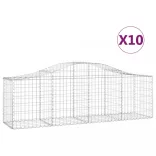 10 db íves horganyzott vas gabion kosár 200x50x60/80 cm