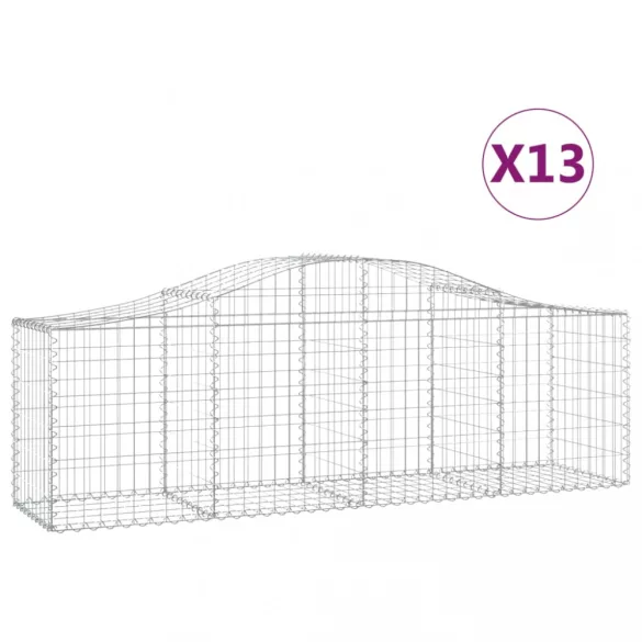 13 db íves horganyzott vas gabion kosár 200x50x60/80 cm
