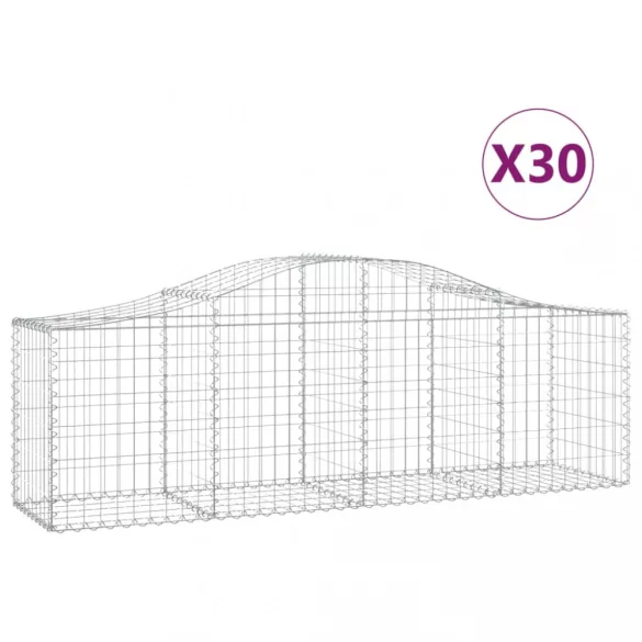 30 db íves horganyzott vas gabion kosár 200x50x60/80 cm