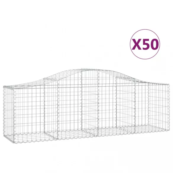 50 db íves horganyzott vas gabion kosár 200x50x60/80 cm