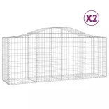 2 db íves horganyzott vas gabion kosár 200x50x80/100 cm