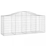6 db íves horganyzott vas gabion kosár 200x50x80/100 cm