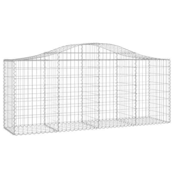 6 db íves horganyzott vas gabion kosár 200x50x80/100 cm