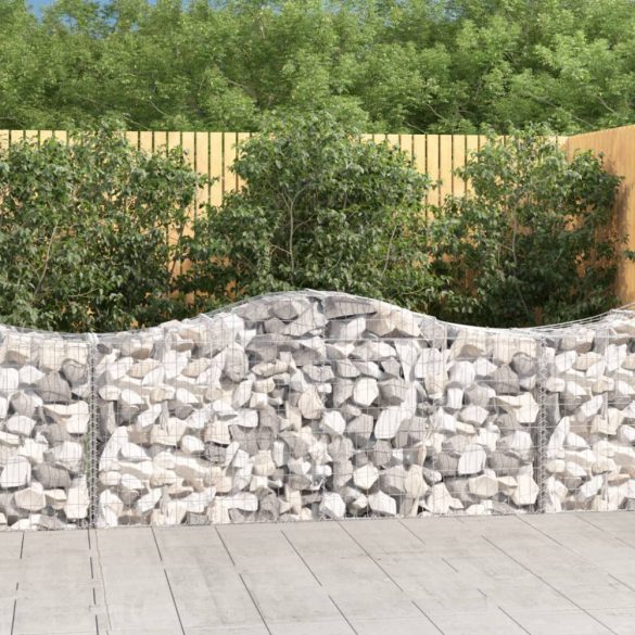 8 db íves horganyzott vas gabion kosár 200x50x80/100 cm