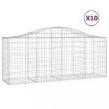 10 db íves horganyzott vas gabion kosár 200x50x80/100 cm