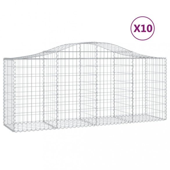 10 db íves horganyzott vas gabion kosár 200x50x80/100 cm