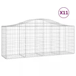 11 db íves horganyzott vas gabion kosár 200x50x80/100 cm