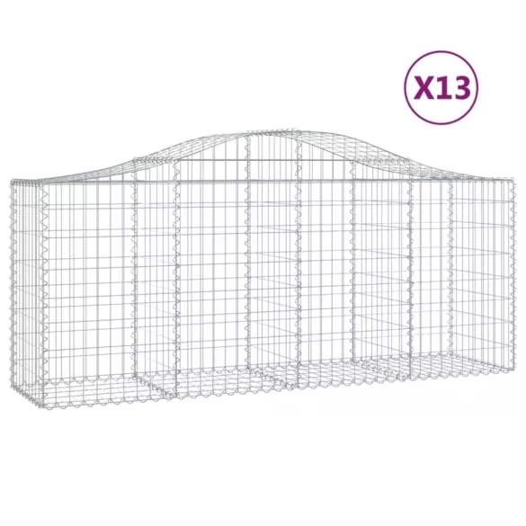 13 db íves horganyzott vas gabion kosár 200x50x80/100 cm