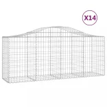 14 db íves horganyzott vas gabion kosár 200x50x80/100 cm