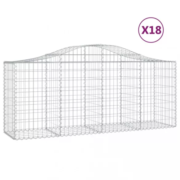 18 db íves horganyzott vas gabion kosár 200x50x80/100 cm