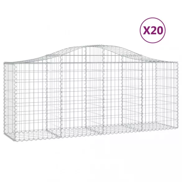 20 db íves horganyzott vas gabion kosár 200x50x80/100 cm