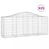 25 db íves horganyzott vas gabion kosár 200x50x80/100 cm