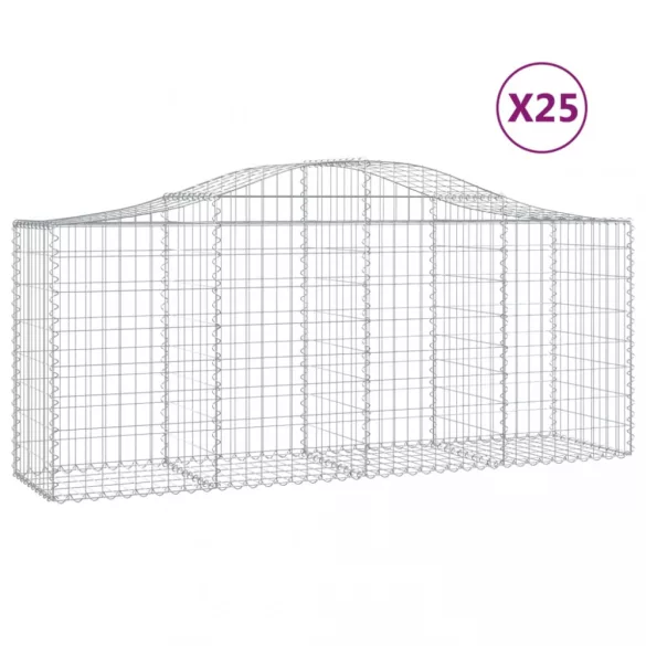 25 db íves horganyzott vas gabion kosár 200x50x80/100 cm