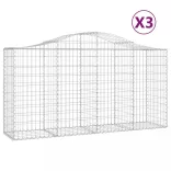 3 db íves horganyzott vas gabion kosár 200 x 50 x 100/120 cm